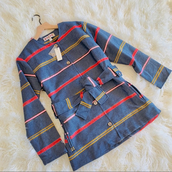 NEW ANTHROPOLOGIE Dolan Piccadilly Belted Tweed Multicolor Striped Wrap Tie Belt - Picture 3 of 13